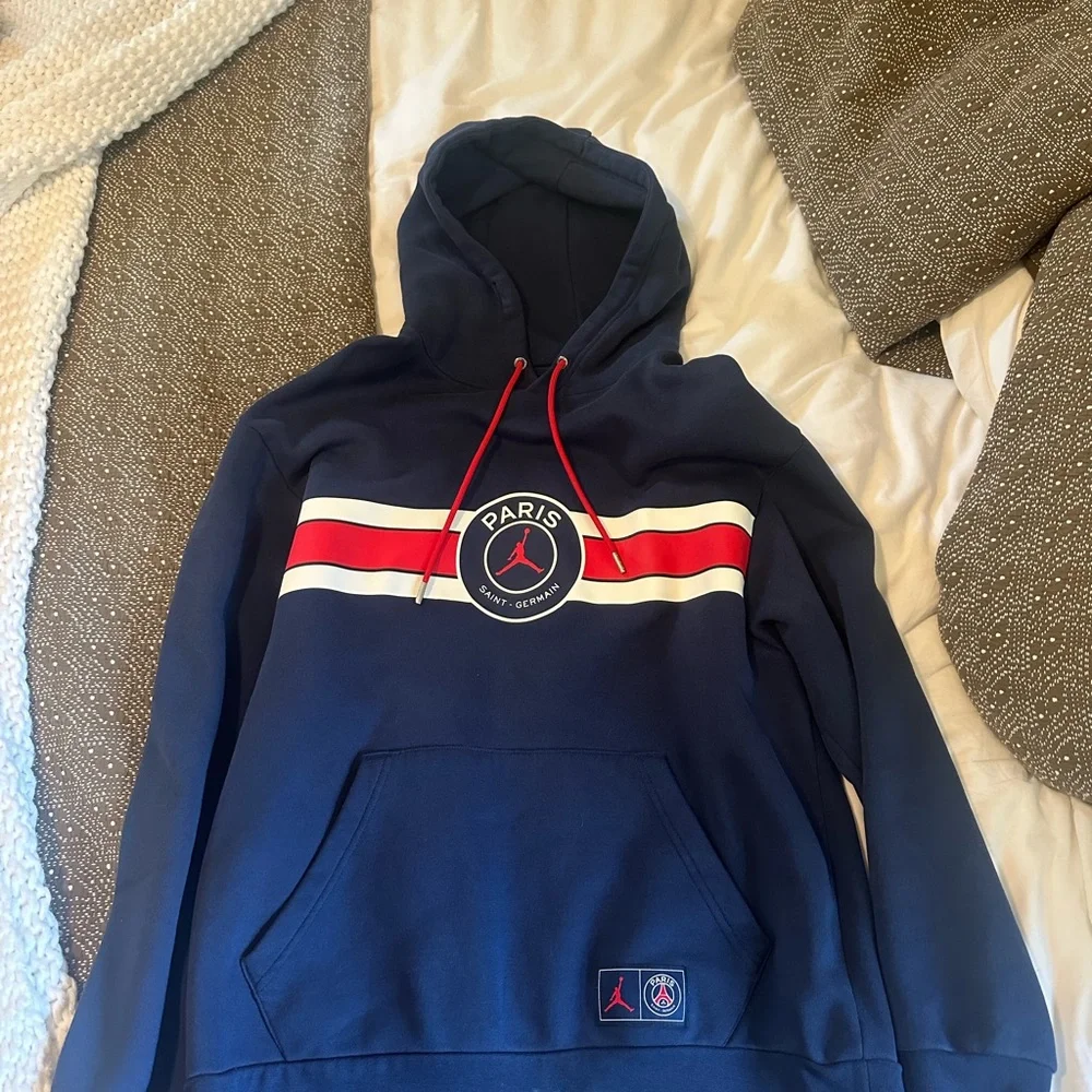 Jordan Navy PSG Hoodie with Red and White Chest Stripe